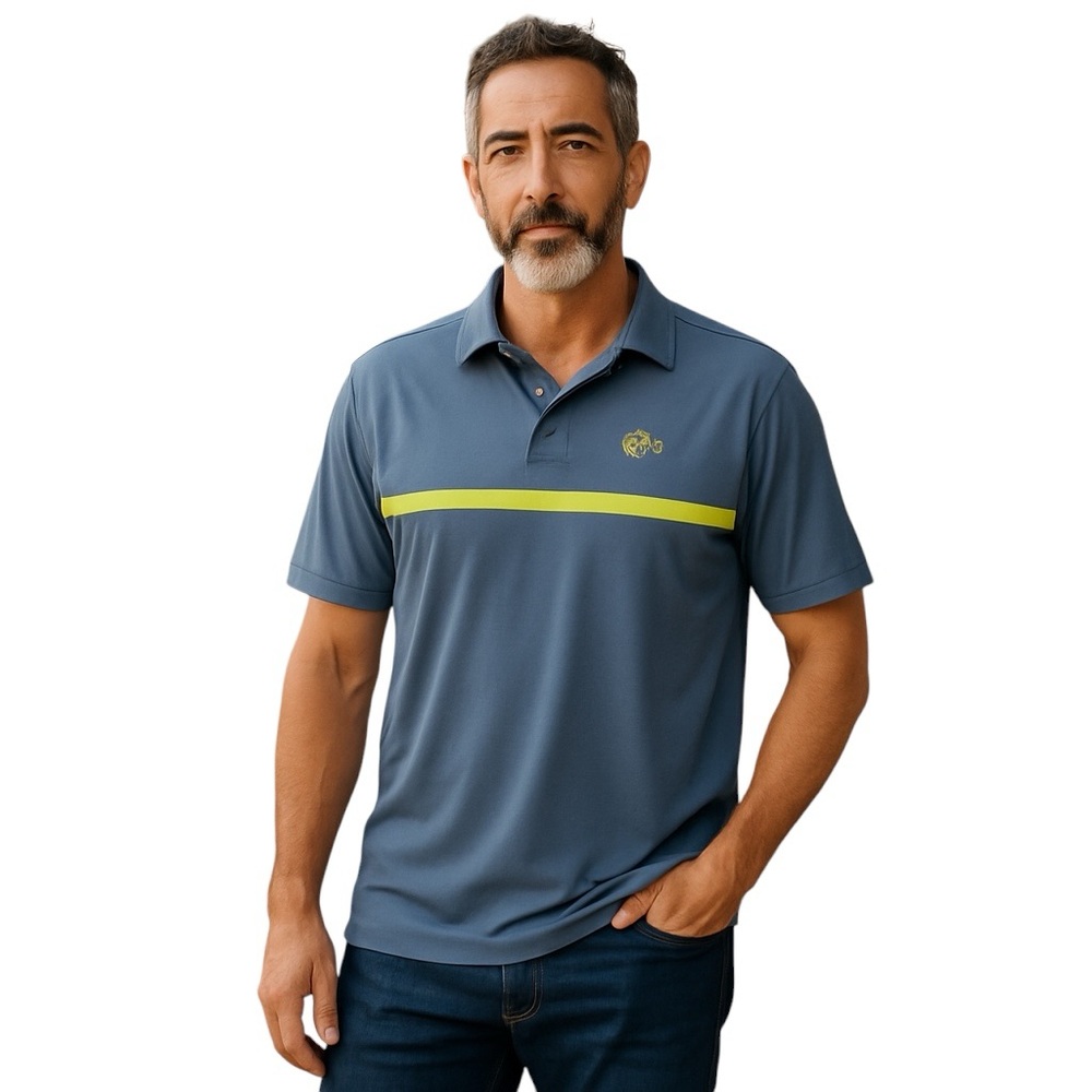 FOOTJOY BLUE GREEN GOLF MENS SHORT SLEEVE LOGO POLO SHIRT L